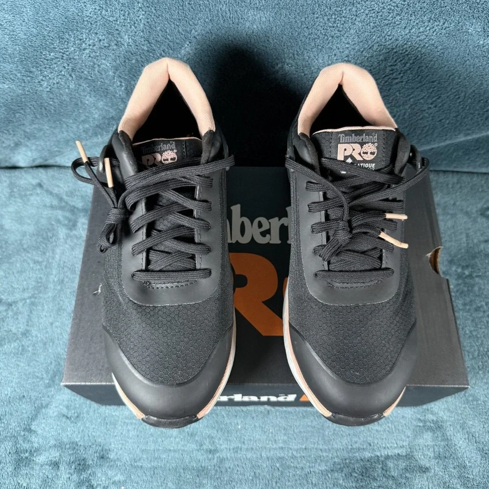 Timberland Pro Womens Anti-Fatigue Black/Peach Composite Toe Work Shoes Size 7.5